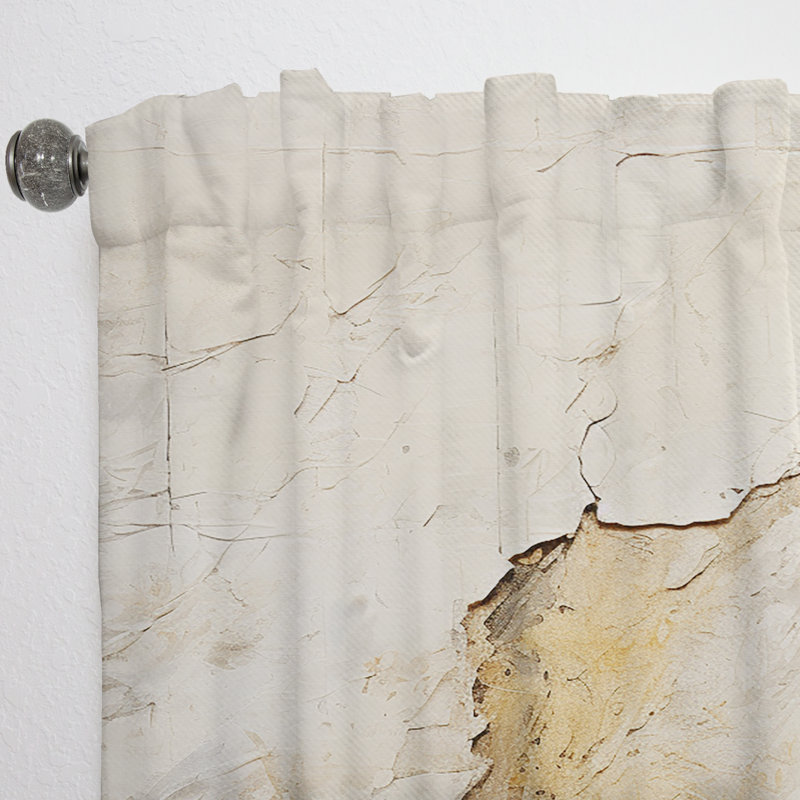 Japhenia Earth Minimalist Fossils II - Modern Velvet Curtain - Room Darkening - 1 panel, 52" W x 120" L