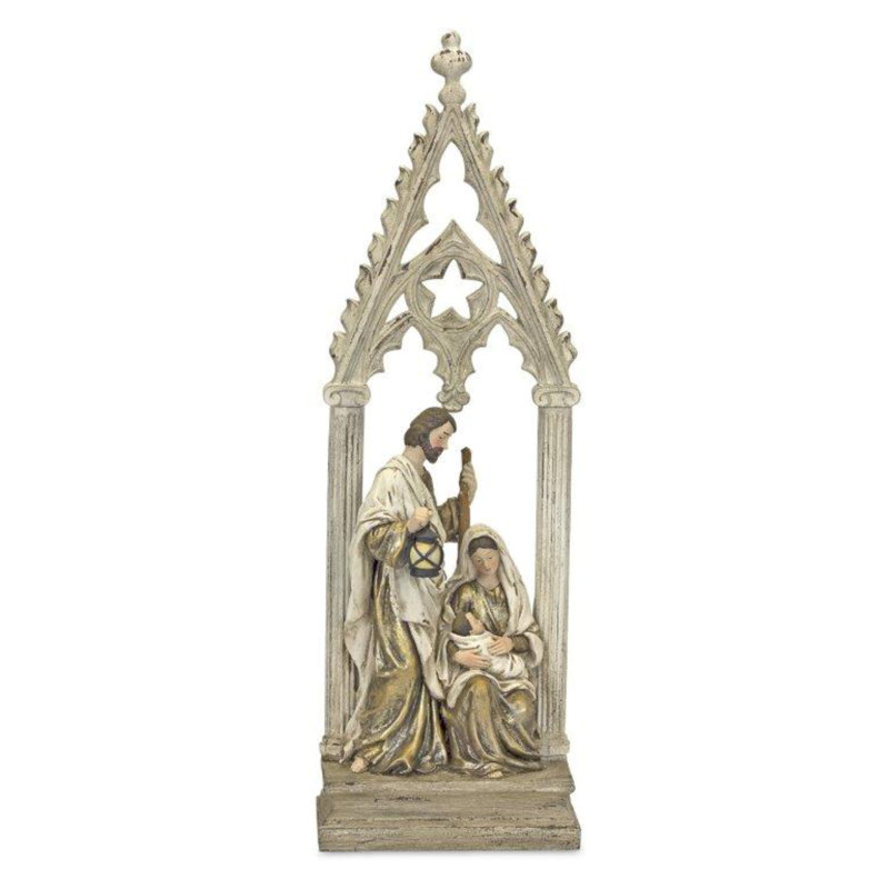 Sainte famille en résine avec arche