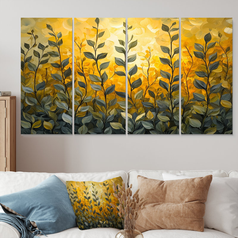 Green Thym Passage I - ensemble d'art mural herbes florales, H 28 po x l 48 po