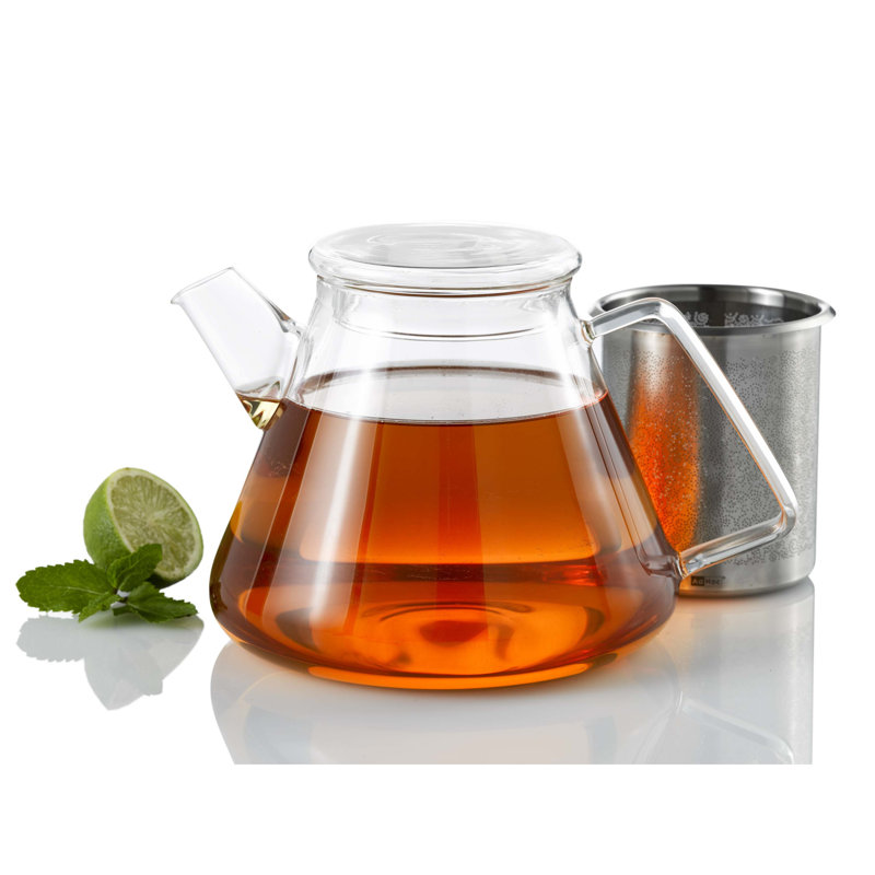 AdHoc 50oz Clear Borosilicate Glass Teapot with Infuser