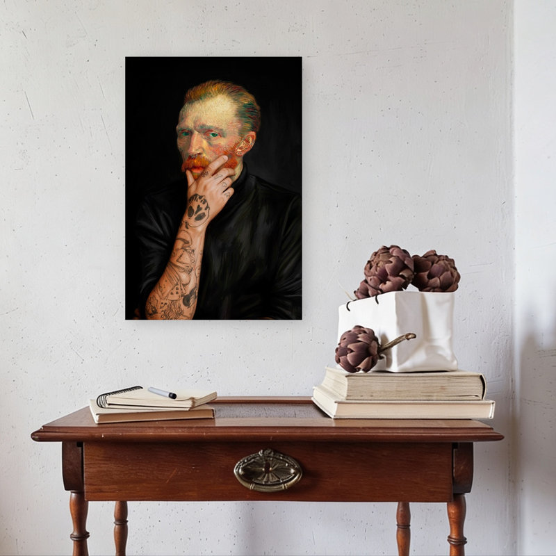 Painterly Modern Man, art mural moderne, 24" H x 16" W