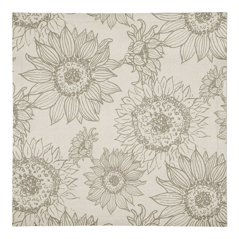Ashraf Cotton Floral Rectangle Napkin, Gray