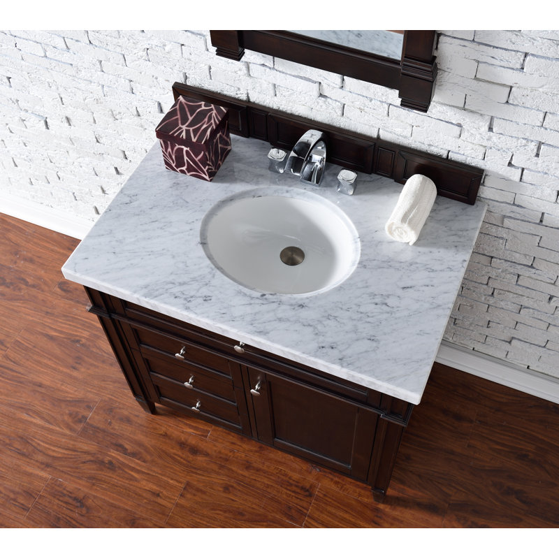 Brittany 36'' W Single Bathroom Vanity Base, Burnished Mahogany