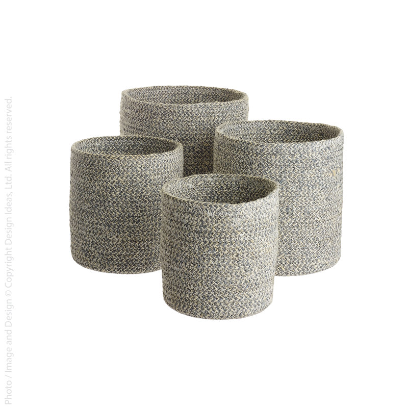 Gracie Oaks Berkey Fabric Basket, Slate