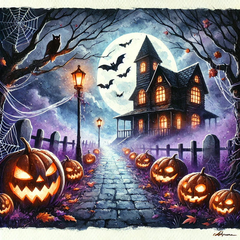 Art d'Halloween au clair de lune, H 30 po x l 30 po x P 1,5 po