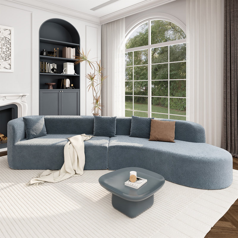 Canapé modulaire Boneless, Chenille bleu foncé