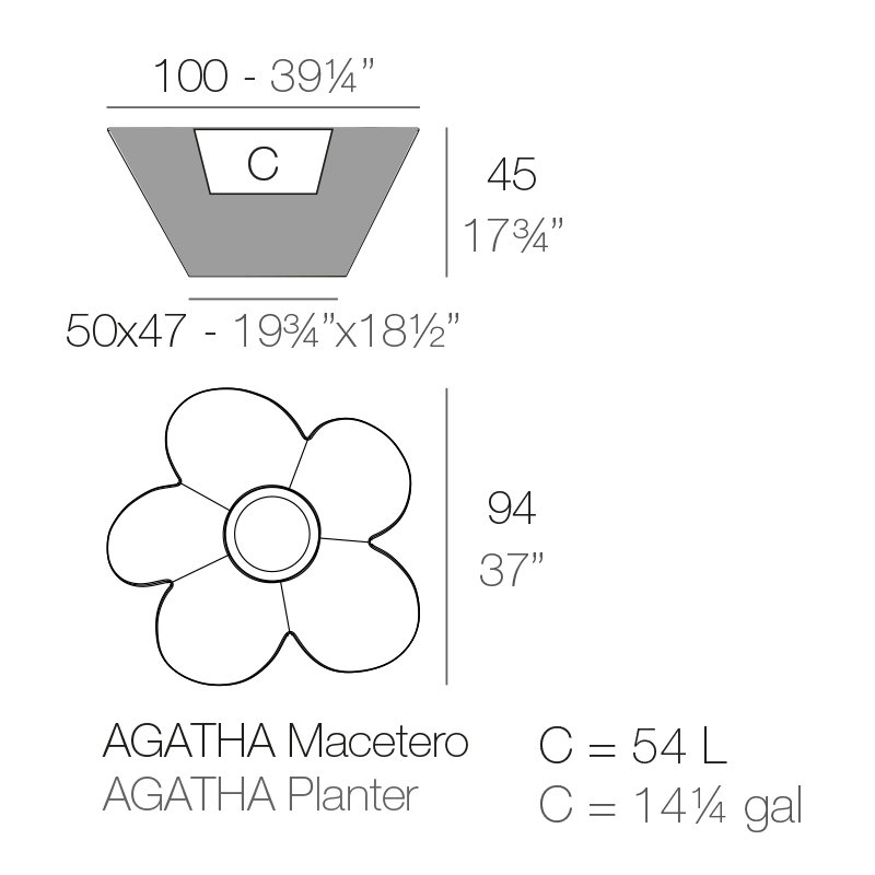 Pot à fleurs en résine Agatha, Blanc