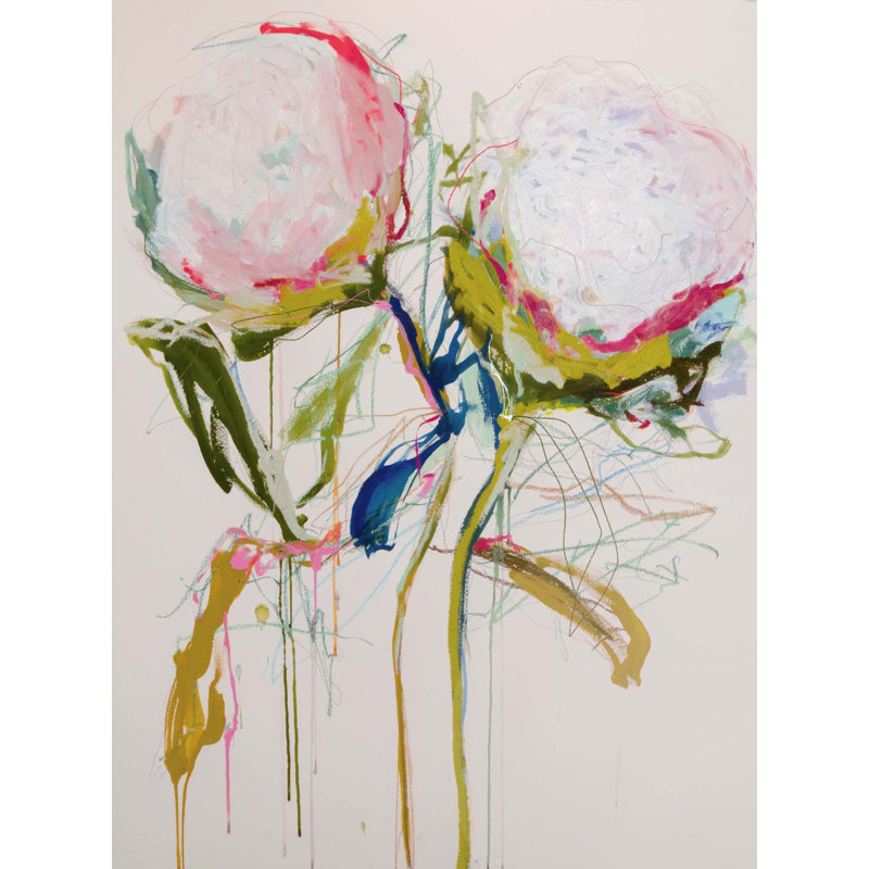 «Peony 5» par Leigh Viner, reproduction sur toile tendue, H 40 po x l 29 po x P 2 po
