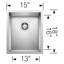 Quatrus R0 22" L x 18" W Undermount Kitchen Sink-89005448