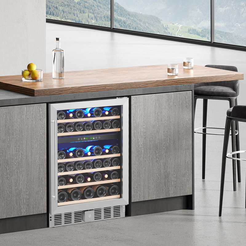 24-Inch Black Stainless Steel Dual Zone Wine Cooler
