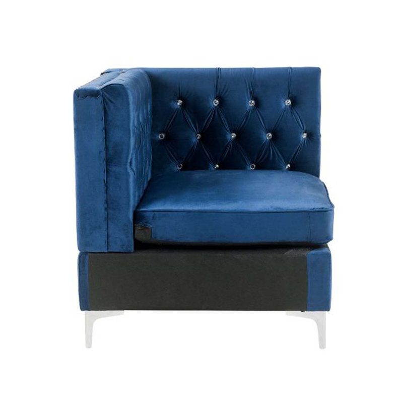 Jaszira modulaire - Wedge, velours bleu, Bleu