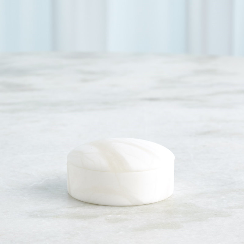 Gala Alabaster Canister-Short, White