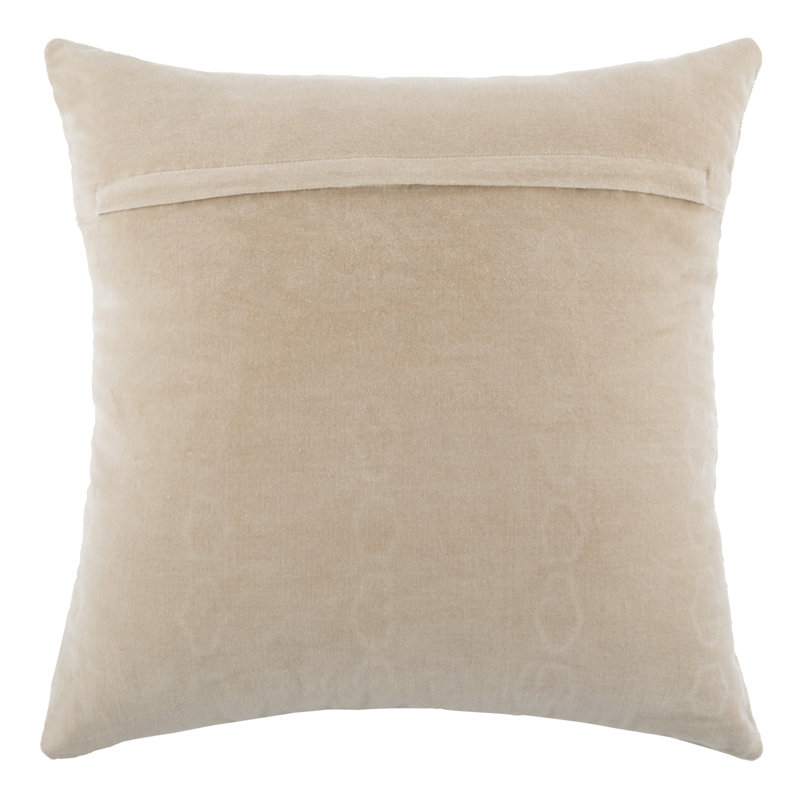 Beige and Gold Geometric Cotton Throw Pillow Set