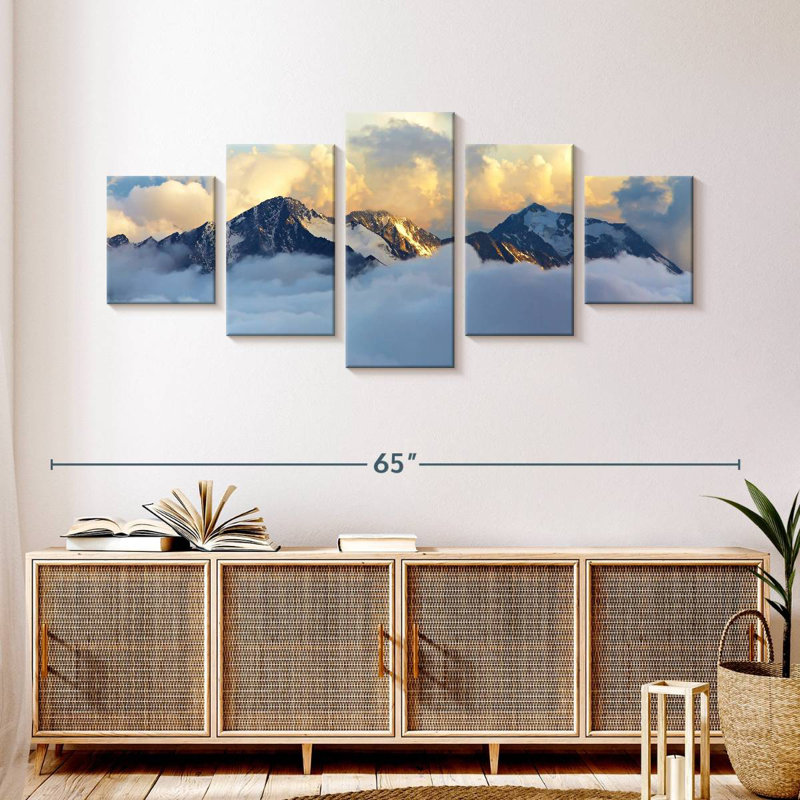 Alpine Snowy Mountains, 24" H x 55" W