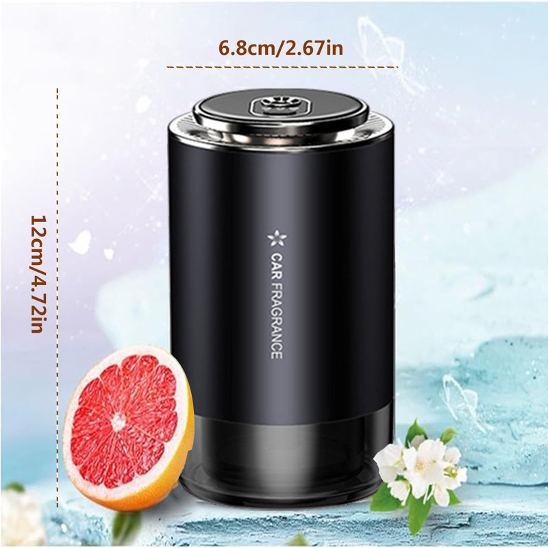 Smart Car Air Freshener & Essential Oil Diffuser - Auto On/Off, USB Rechargeable, Ultrasonic Mist Technology, Black