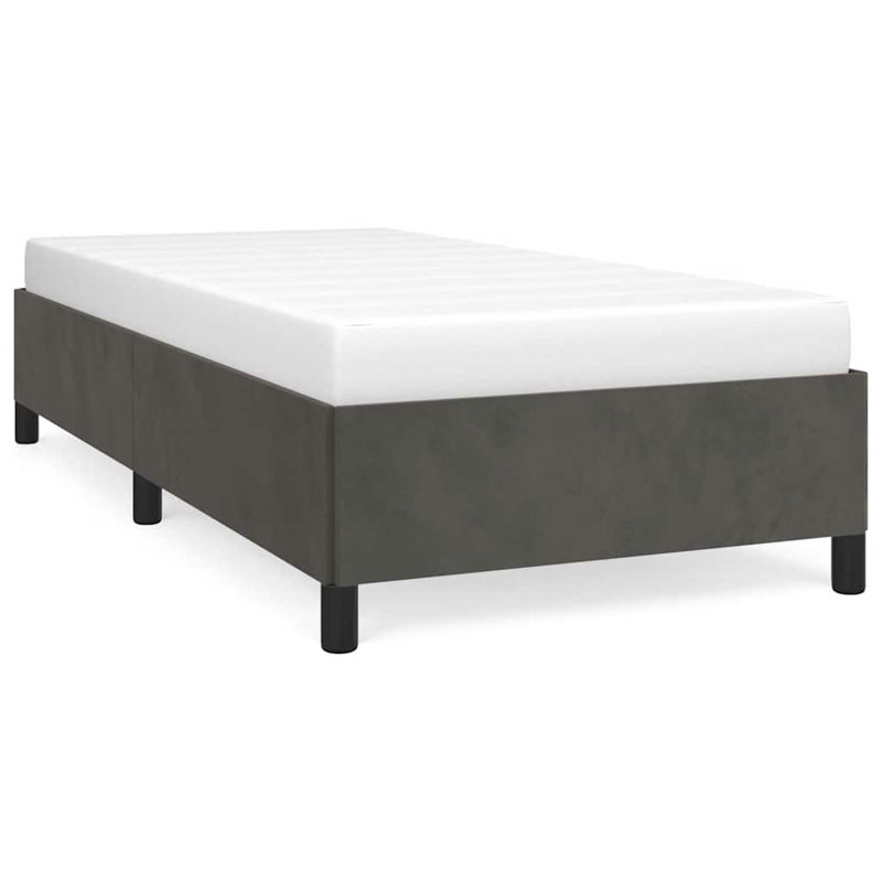 Cadre de lit Darrisha, cadre de lit plateforme tapissier, sans matelas, Gris foncé, Simple TG