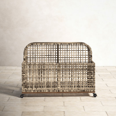 Birch Lane™ Broughton 43.5'' W 30 Gallons Water Resistant Towel Valet with Wheels in Distressed Gray/Brown