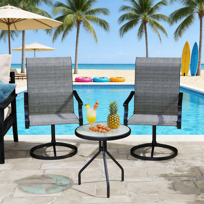 Ensemble de chaises ergonomiques pivotantes avec filet respirant, Gris