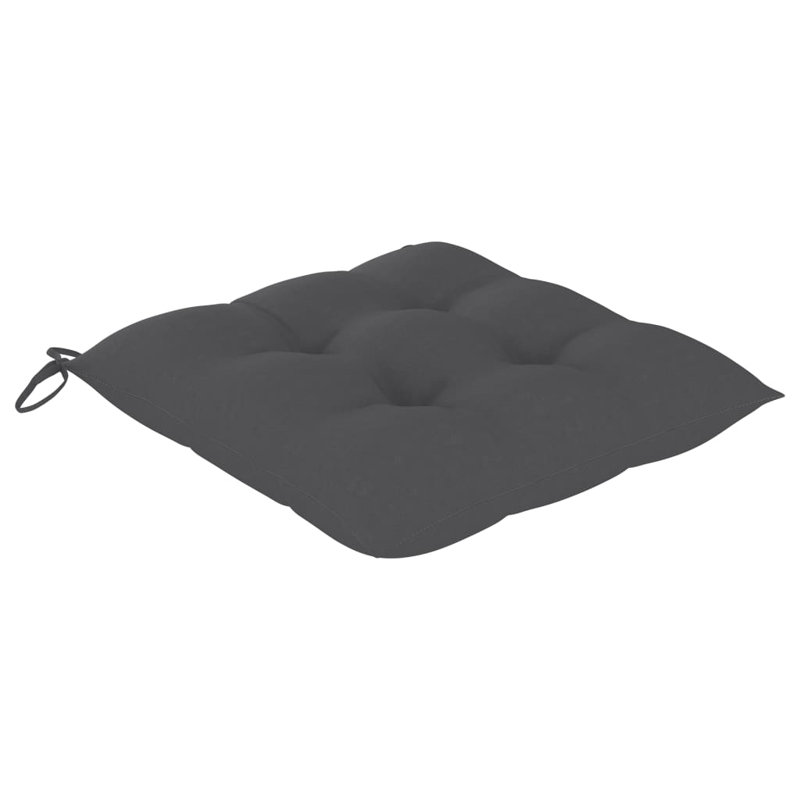 Chaise de patio en teck avec coussins Aimeric, Anthracite