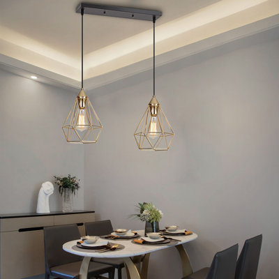 Luminaire suspendu linéaire à 2 lumières pour îlot de cuisine