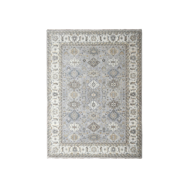 Tapis géométrique noué à la main 9 pi x 9 pi 9 pi x 9 pi gris Karjihooz 9F6DD220B05F40B6B0D8E791BFC1BC83