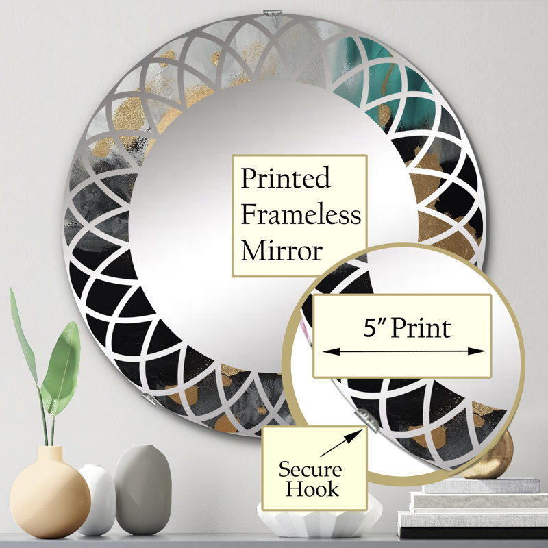 Vitsada - Miroir mural moderne rond, 24 po x 24 po