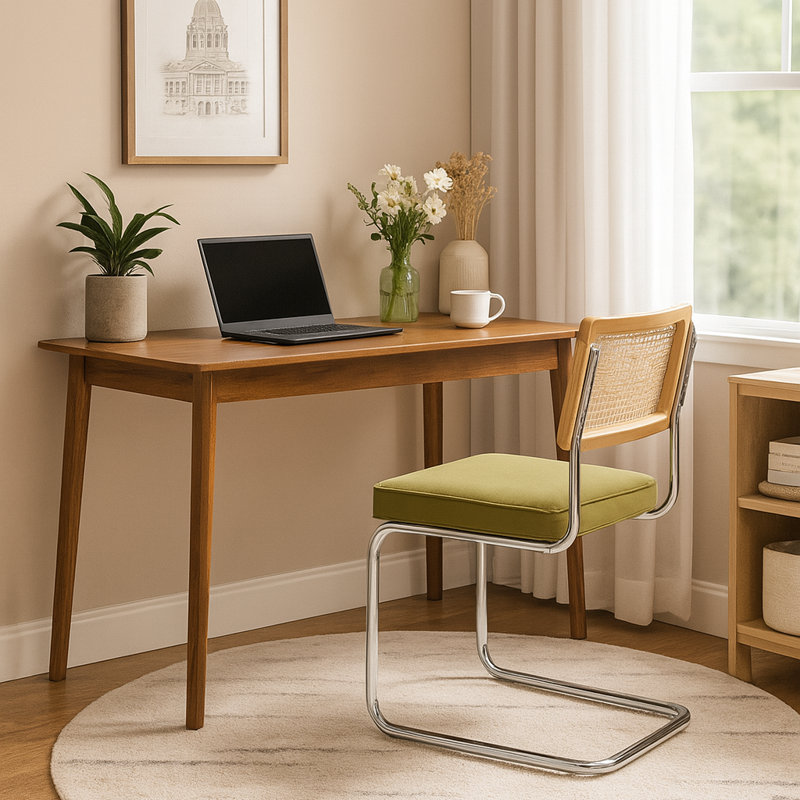 Chaises de salle à manger Mid-Century, Vert olive