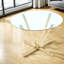 Tables de salle à manger peu encombrantes (table seulement, sans chaises, avec plateau et pieds), cuisine moderne en verre trempé 45,27 po