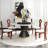 8 Seat Modern Round Sintered Stone Dining Table With Rotating Tray,modern Key-shaped Dining Chairs-1333466243