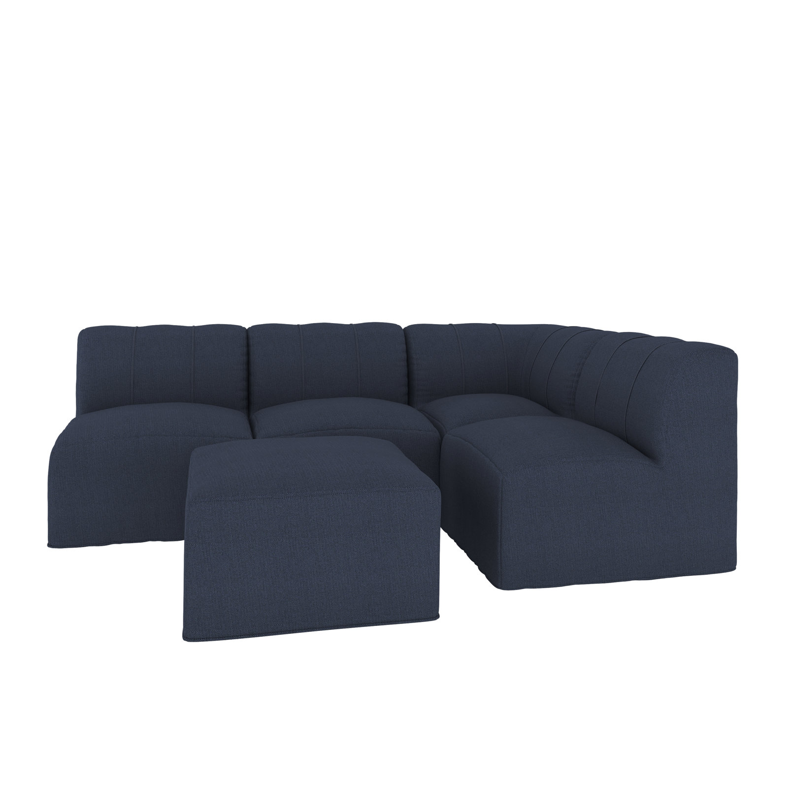 Praia 124" Sunbrella Outdoor U Sectional, Canvas Navy Sunbrella® Canvas
