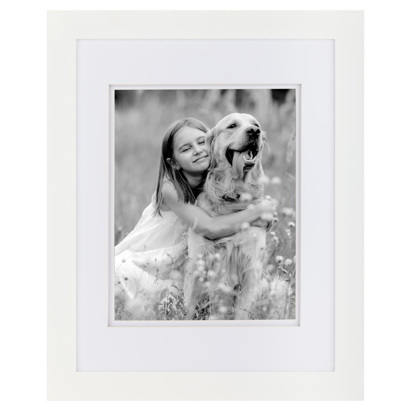Classic White Wood 11x14 Floating Tabletop and Wall Frame