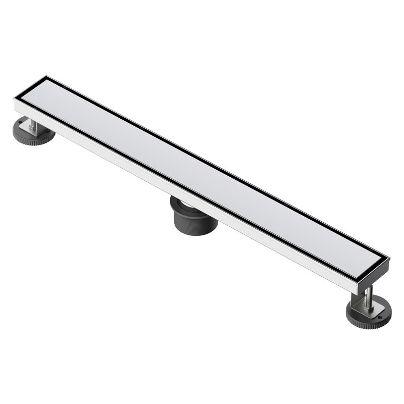 FINE FIXTURES Stainless Steel 24 inch Linear Shower Drain with Hair Trap and Tile Insert & Grate 2-in-1 Design