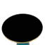 Table de bout ronde 19 po avec plateau en verre fritté et bordure en or brossé et base en verre trempé-125120048-109375855