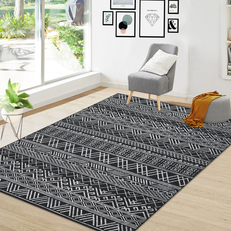 Tapis d'intérieur moderne Boho, Rectangle 9 pi x 12 pi