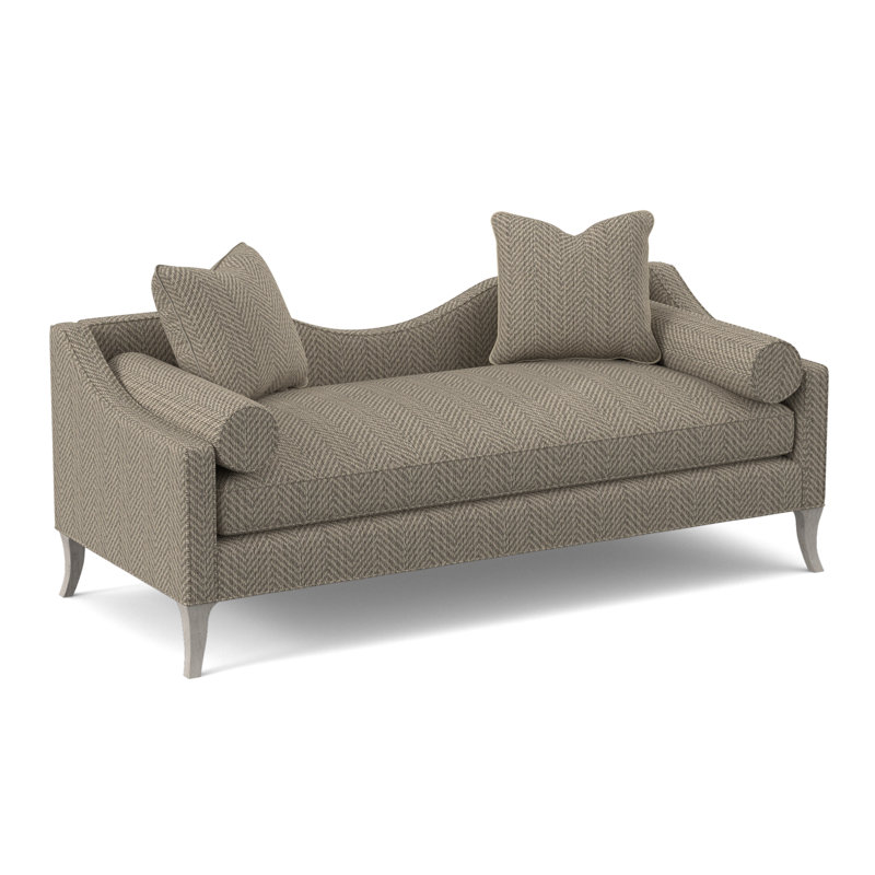 Audrey Chaise Lounge, Maya Cyan Polyester Blend, Bisque