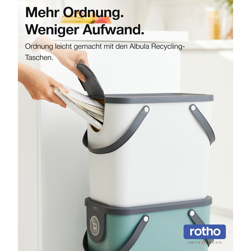 Tahina Plastic Waste Bin, Green