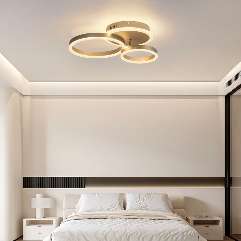 Kucharski 3-Light Champagne Ring Dimmable LED Flush Mount