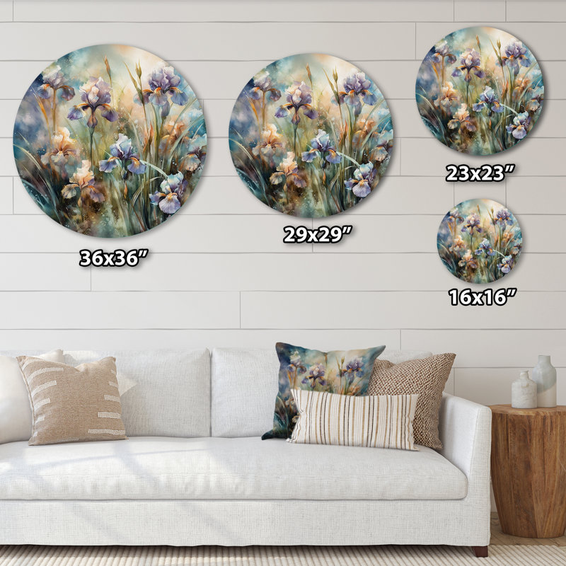 Garibay - Art floral rond en métal, H 16 po x l 16 po