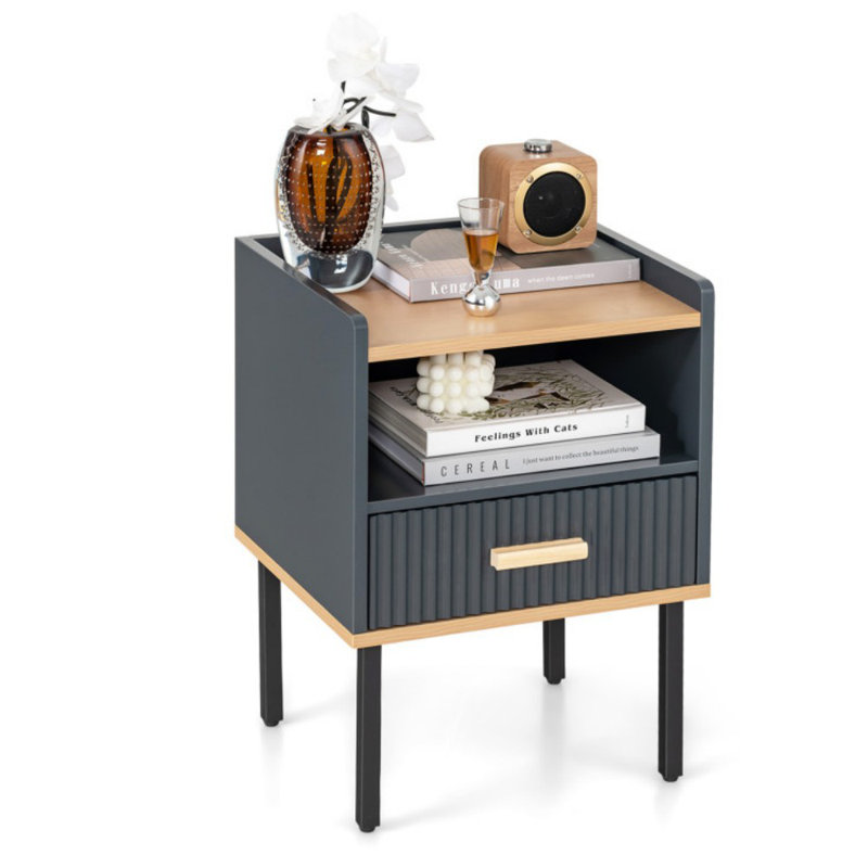 Table de chevet avec tiroir et tablette pour table de chevet, Individuel