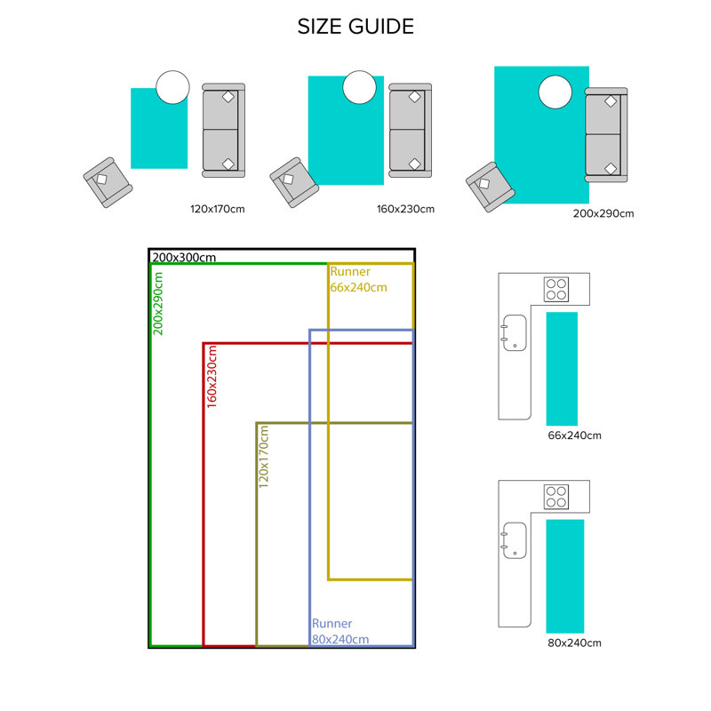 Plush Deep Pile Shaggy Rust Rug, Round 150cm