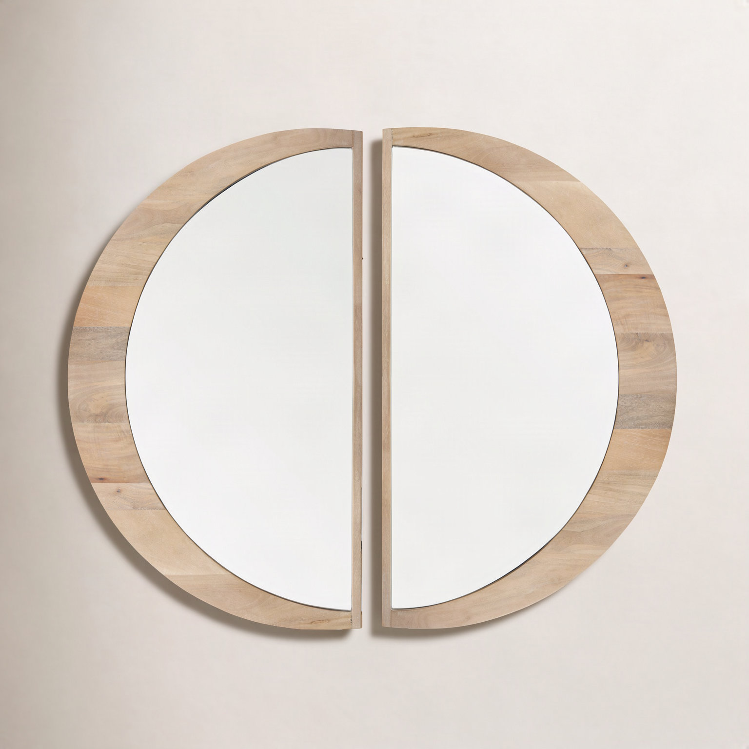 Vixe Solid Wood Mirror, 26.3" x 42", Light Brown