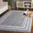 Omveer Border & Stripe Shag 200 Performance Striped Rug-853486828