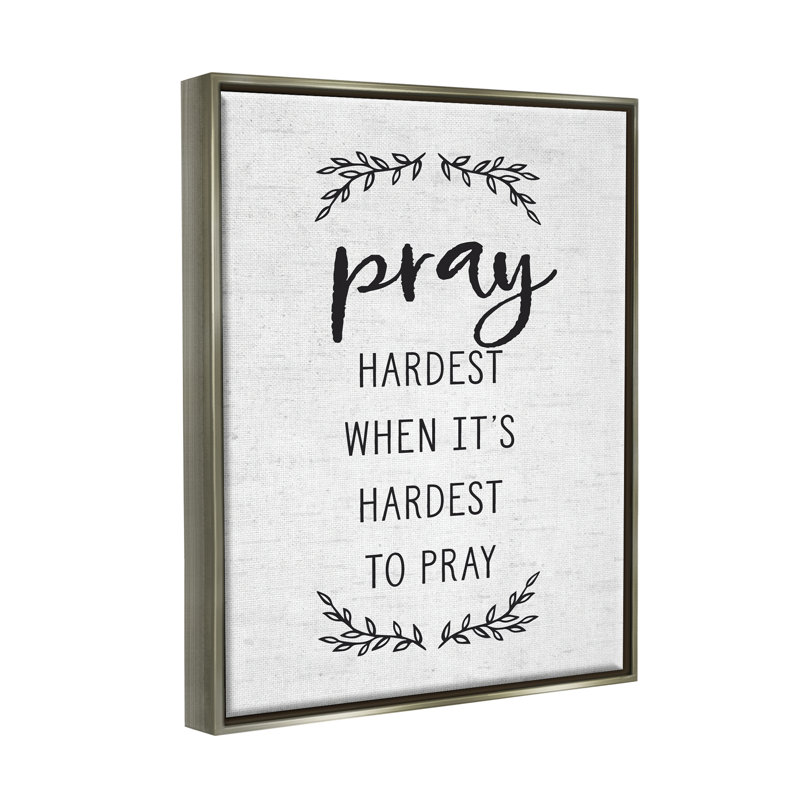 Spiritual Prayer Uplifting, H 21 po x l 17 po x P 1,7 po, Cadre flottant gris lustré