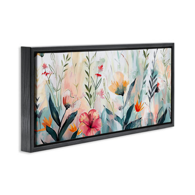 Cadre flottant Floral Garden Whispers, design par Elara Yasna