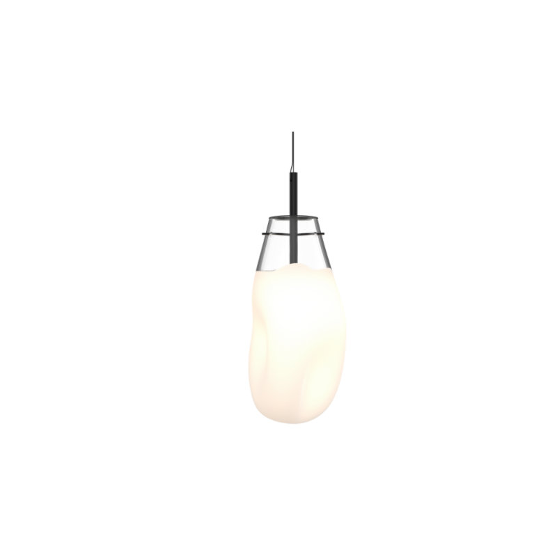 Liquid 1 - Light Pendant, 10.75" H x 6" W x 6" D, Poured White