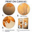 "Orange" et marguerites blanches I - art mural traditionnel bleu 2 pièces-1399097112-1399097115-1399097114