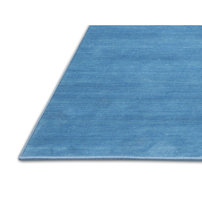 Tapis de zone bleu contemporain, Rectangle 5 pi x 7 pi