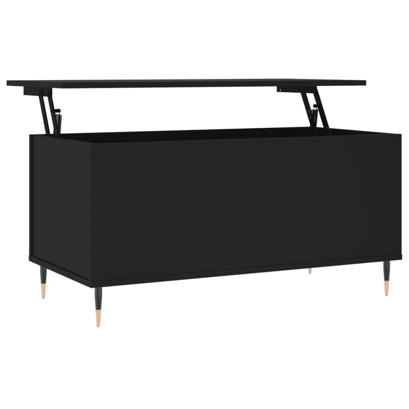 Dumond Coffee Table 90x44.5x45 cm Engineered Wood, Black, 45cm H x 90cm L x 44.5cm W