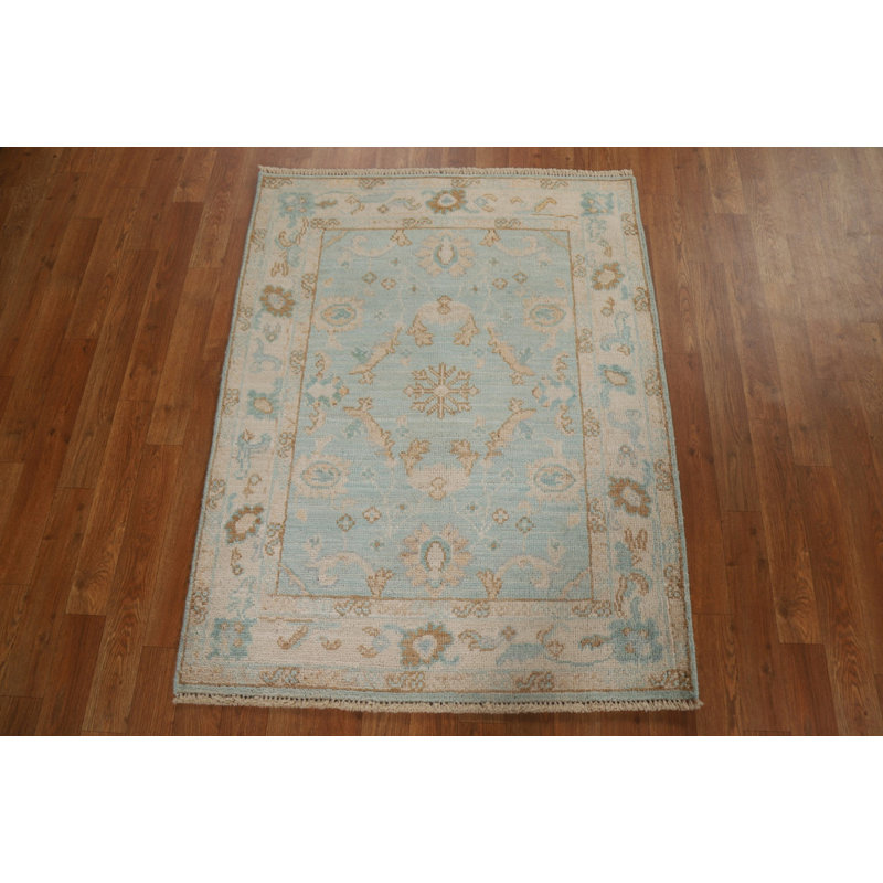 Muted Wool Oushak Oriental Area Rug 3x4