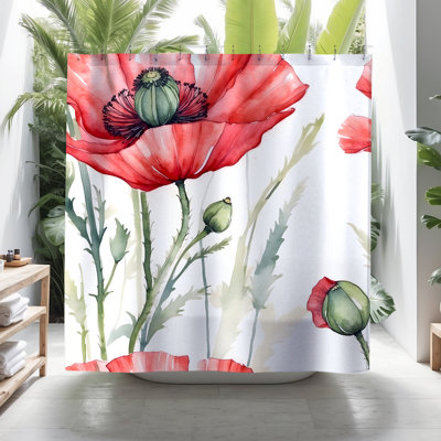 Rideau de douche Morrow Poppy Flowers